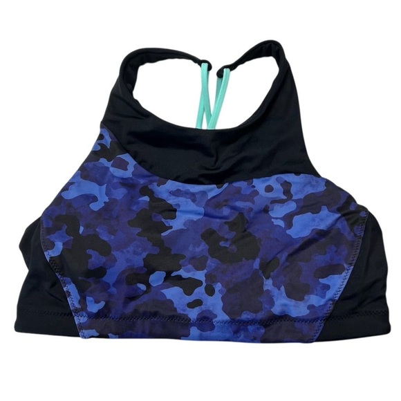 Athleta Women's Camo High Neck Bikini Top Size S Multicolor Athletic NWT - Picture 3 of 11